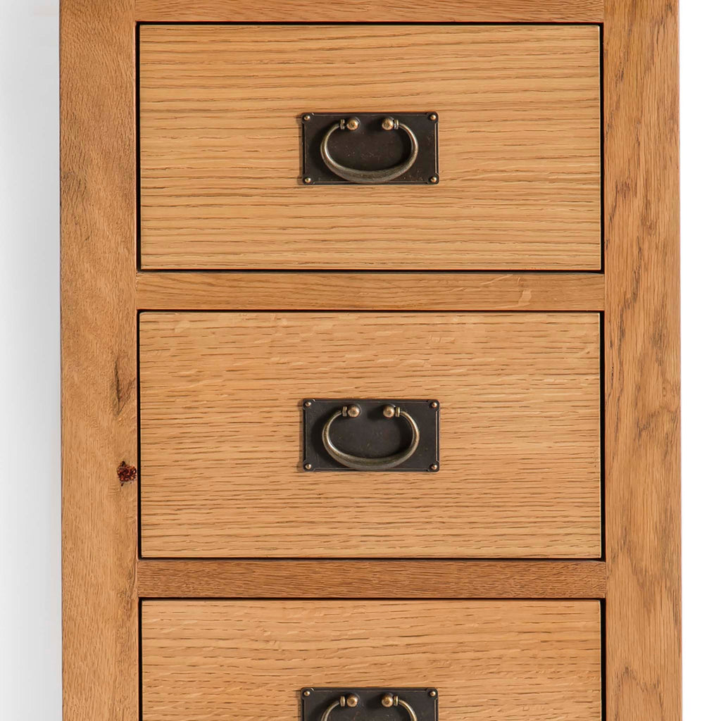 Surrey Oak 5 Drawer Tallboy Chest