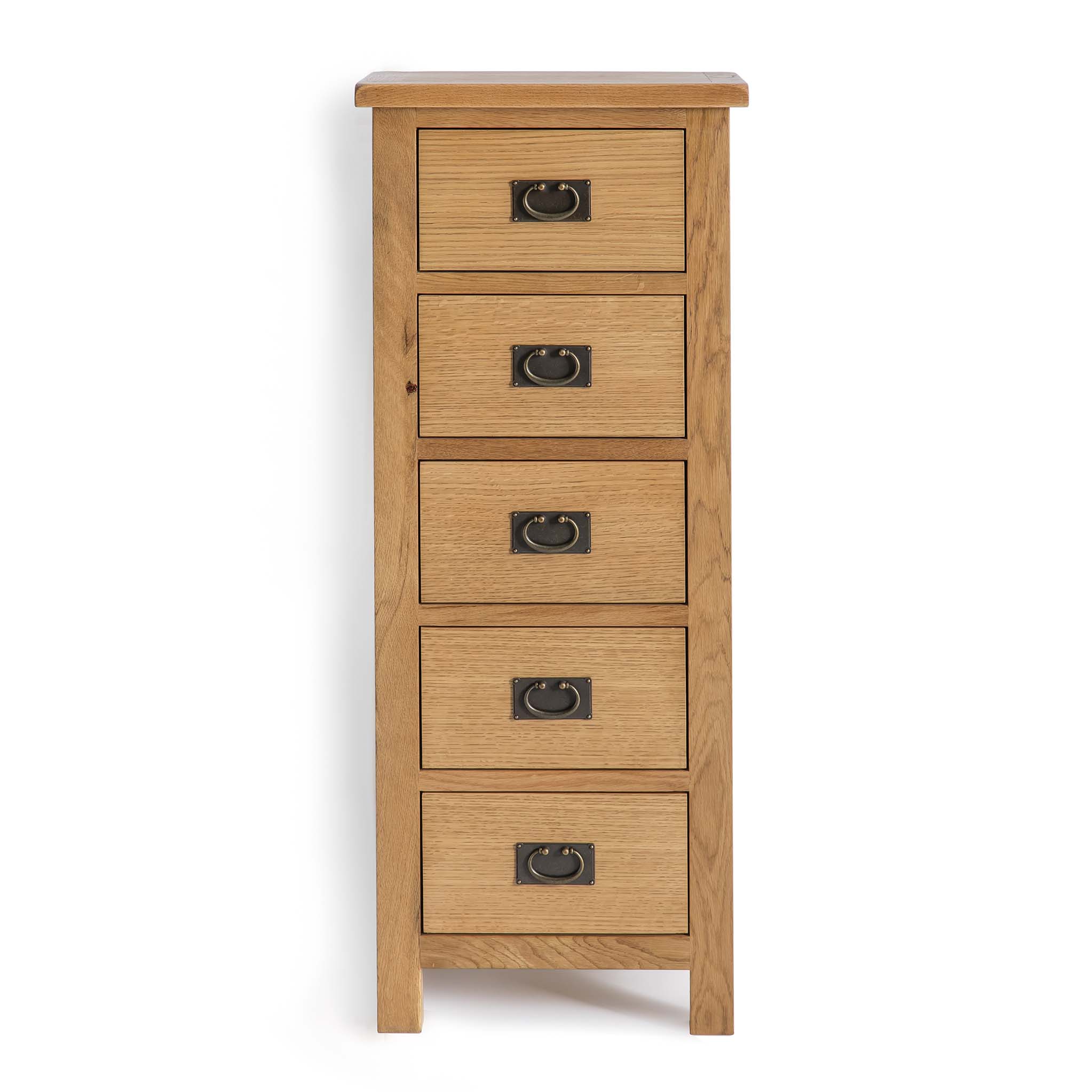 Surrey Oak 5 Drawer Tallboy Chest
