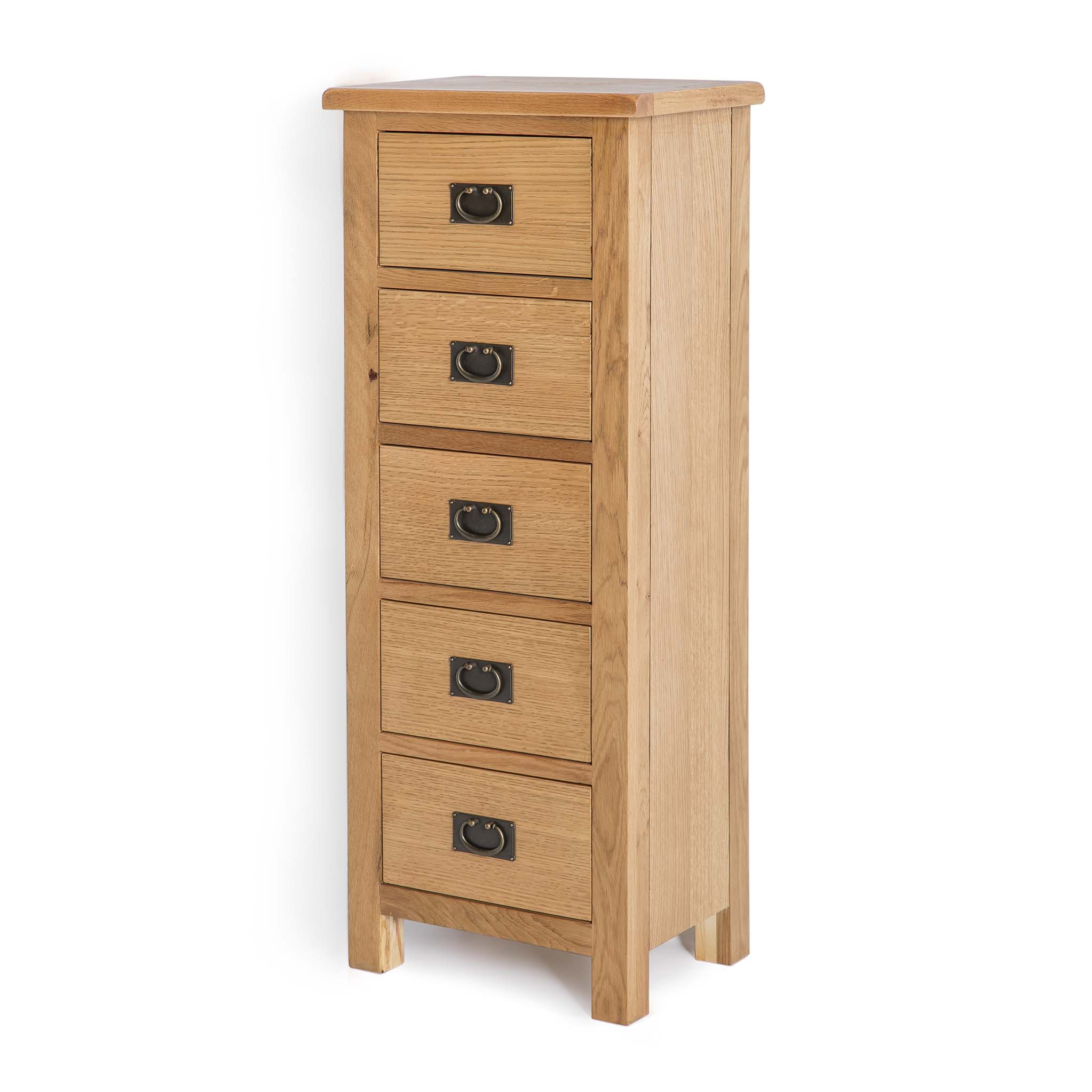Surrey Oak 5 Drawer Tallboy Chest