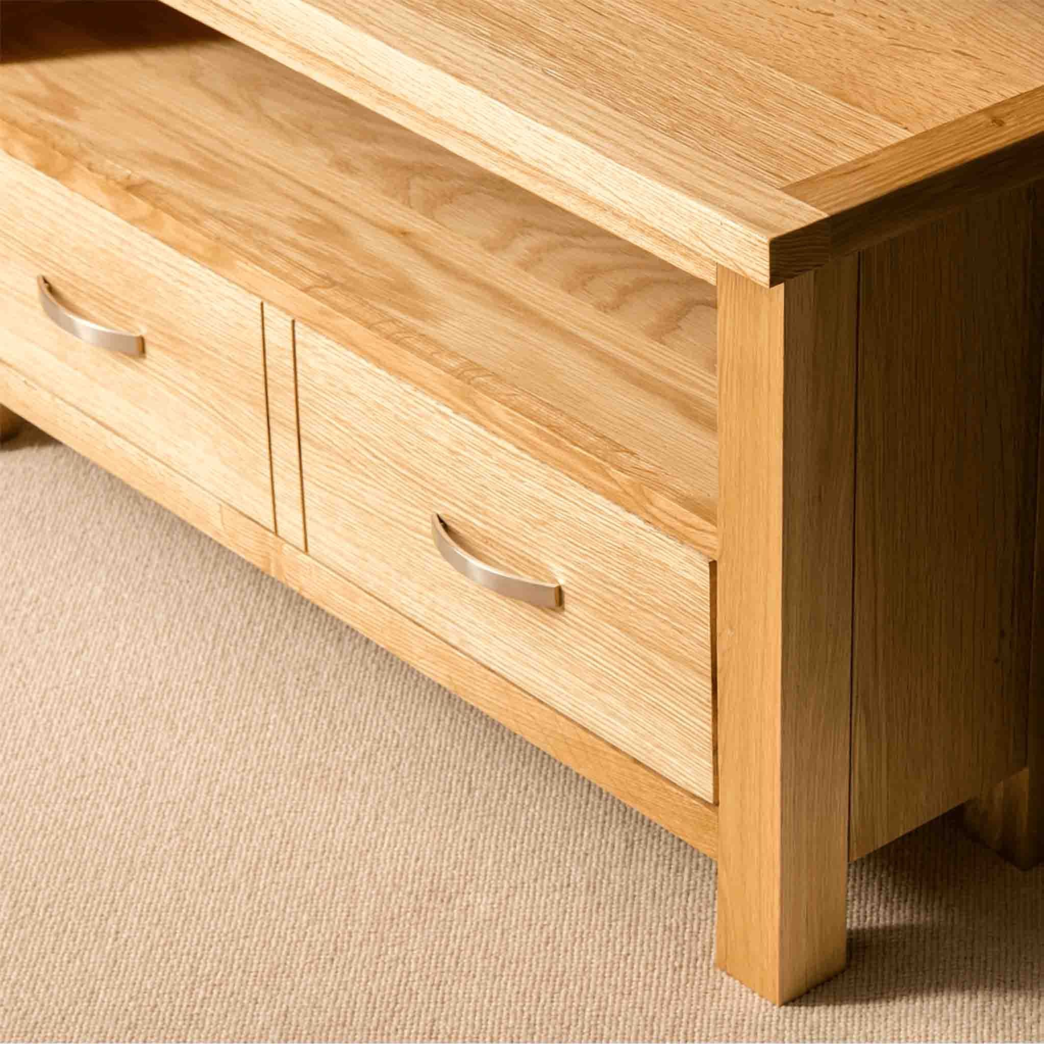 London Oak Corner TV Stand
