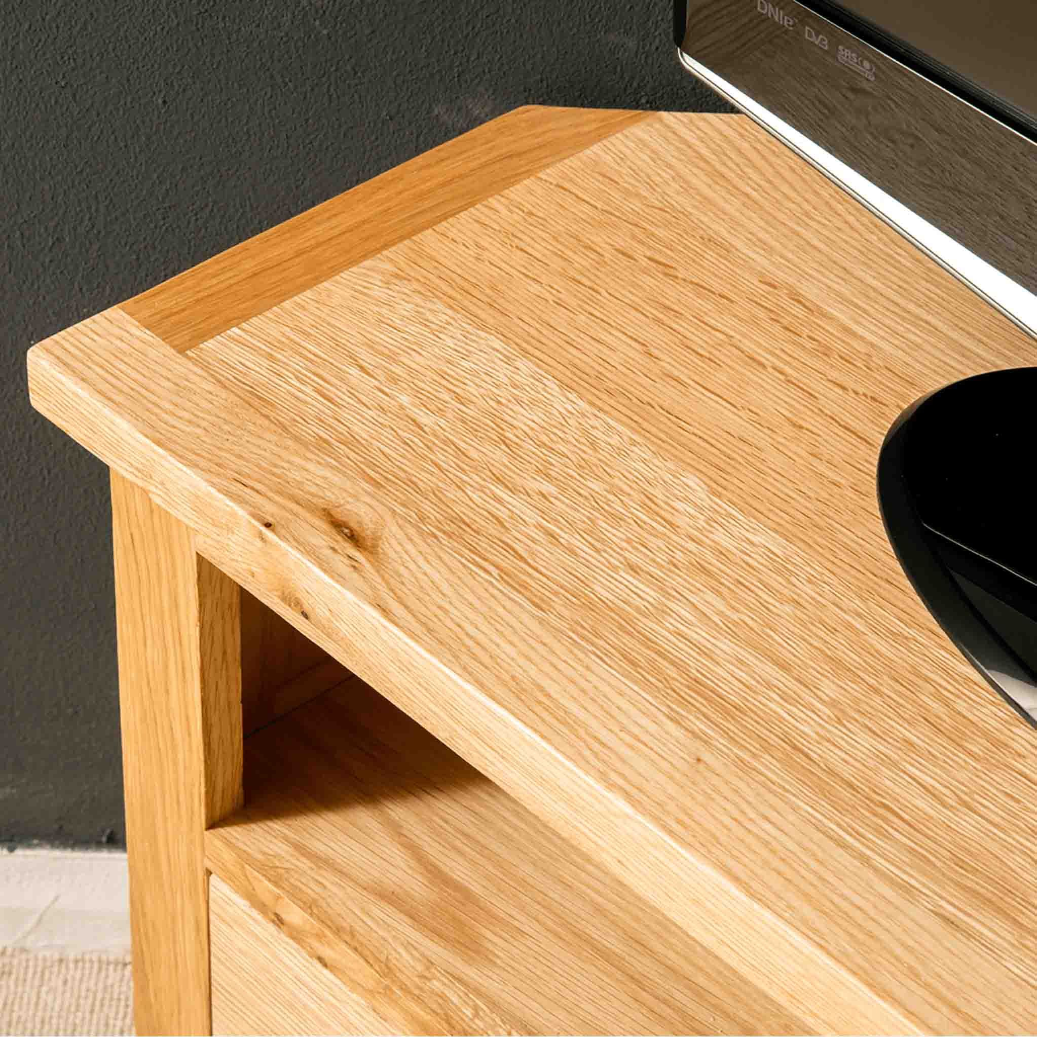 London Oak Corner TV Stand