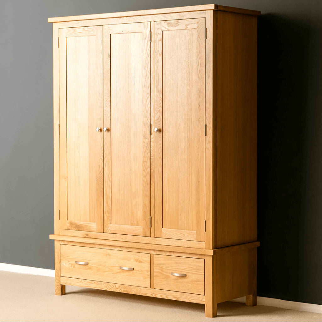 London Oak Triple Wardrobe & Drawers