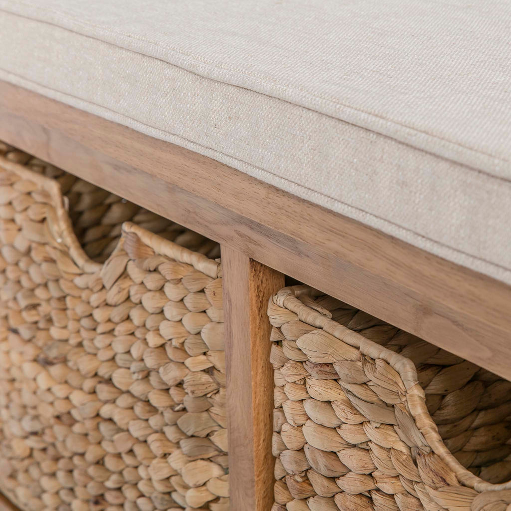 Surrey Oak Hall Bench with Baskets
