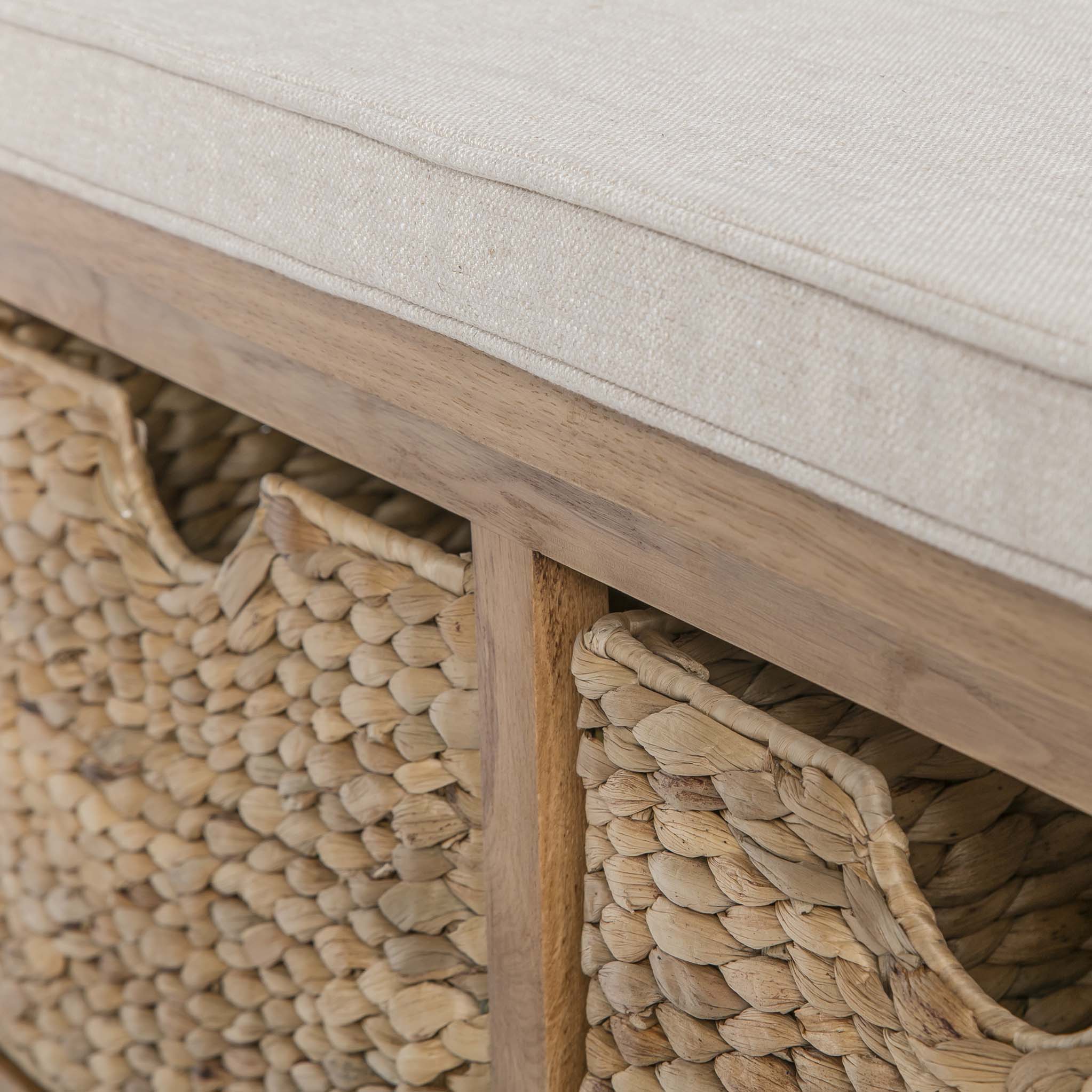 Surrey Oak Hall Bench with Baskets