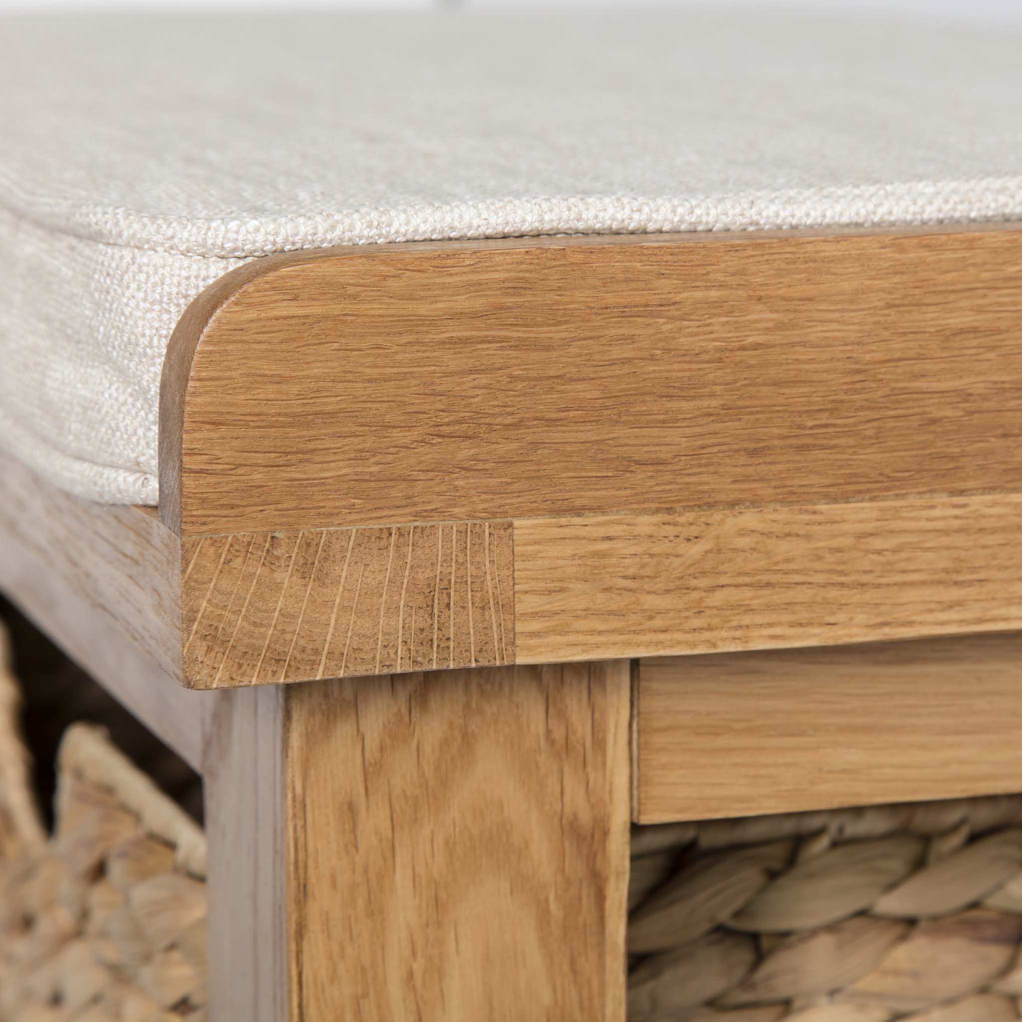 Surrey Oak Hall Bench with Baskets