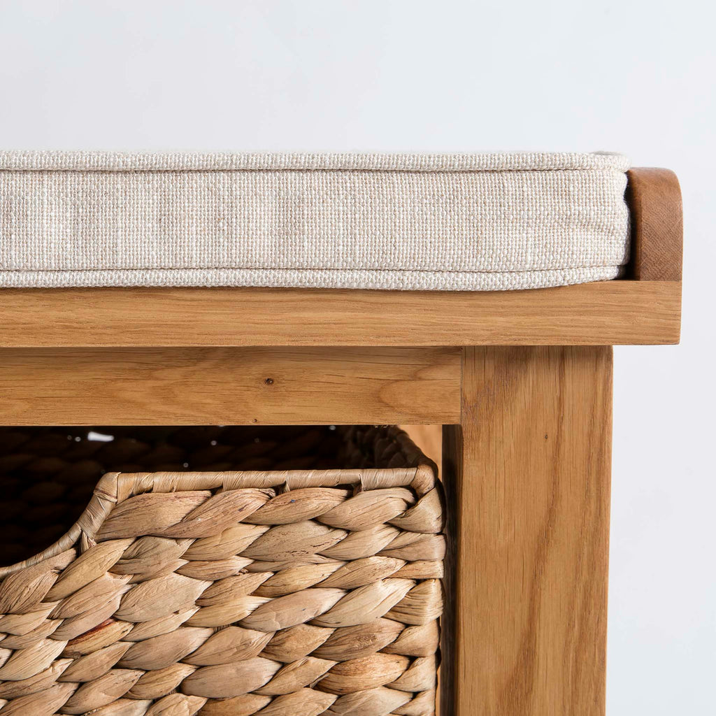 Surrey Oak Hall Bench with Baskets