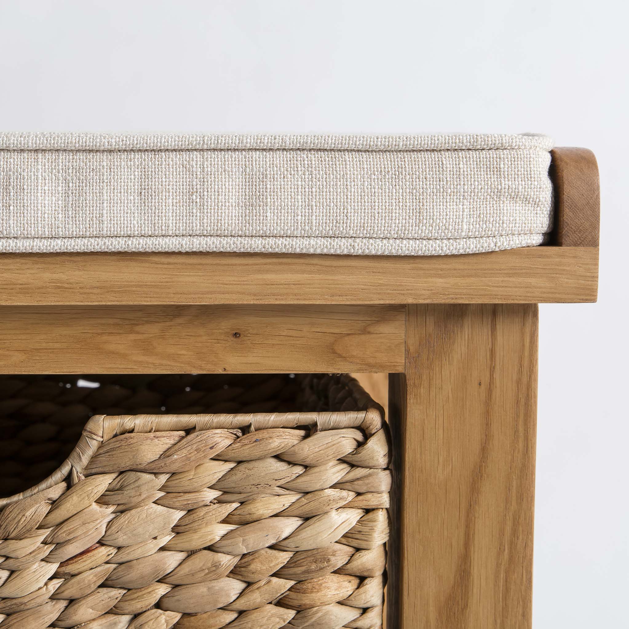 Surrey Oak Hall Bench with Baskets