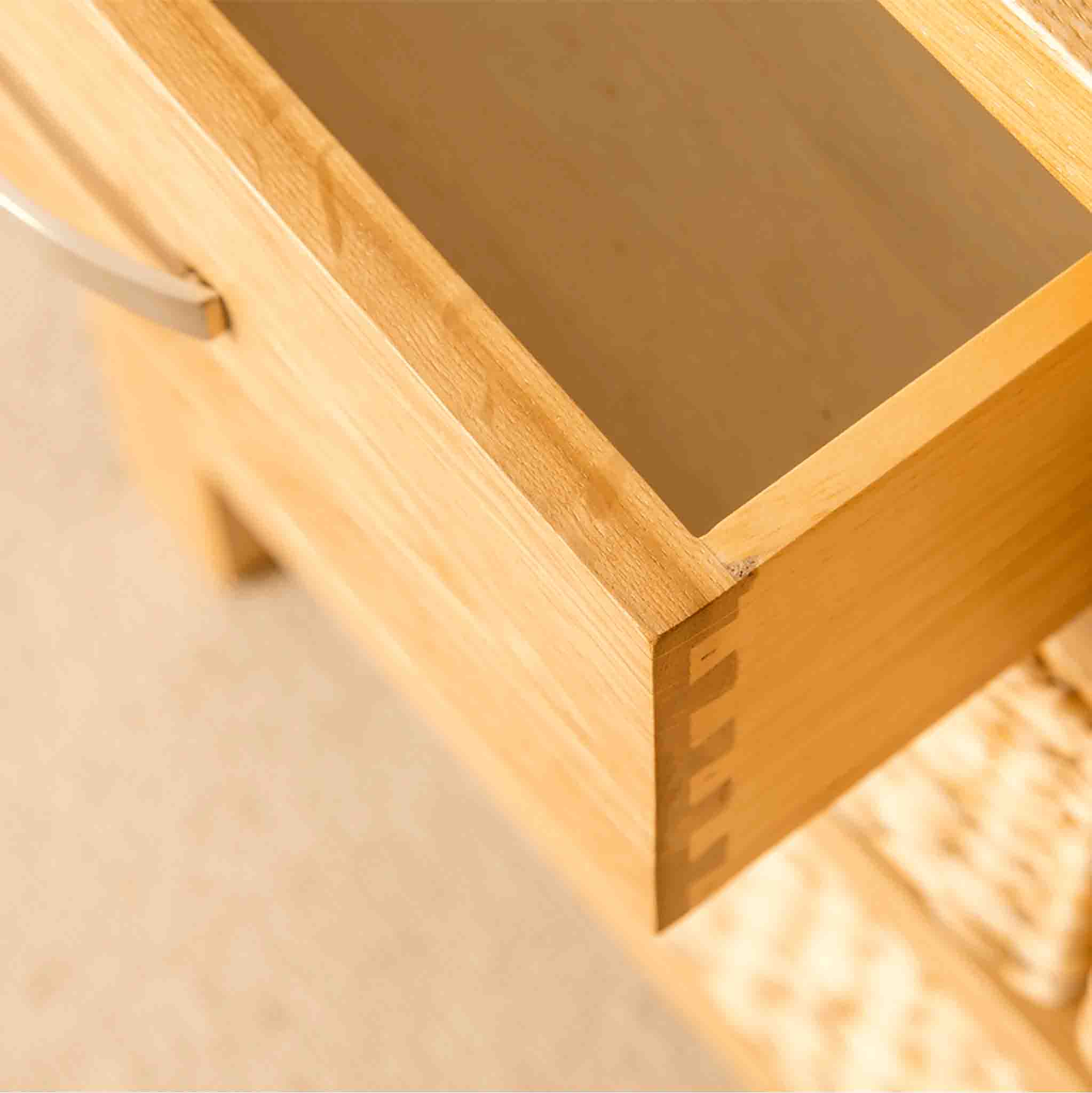 London Oak Console Table with Baskets