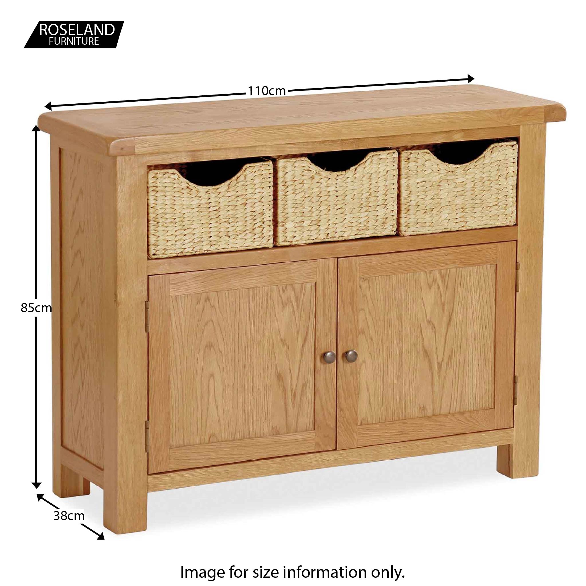 Zelah Oak Sideboard with Baskets
