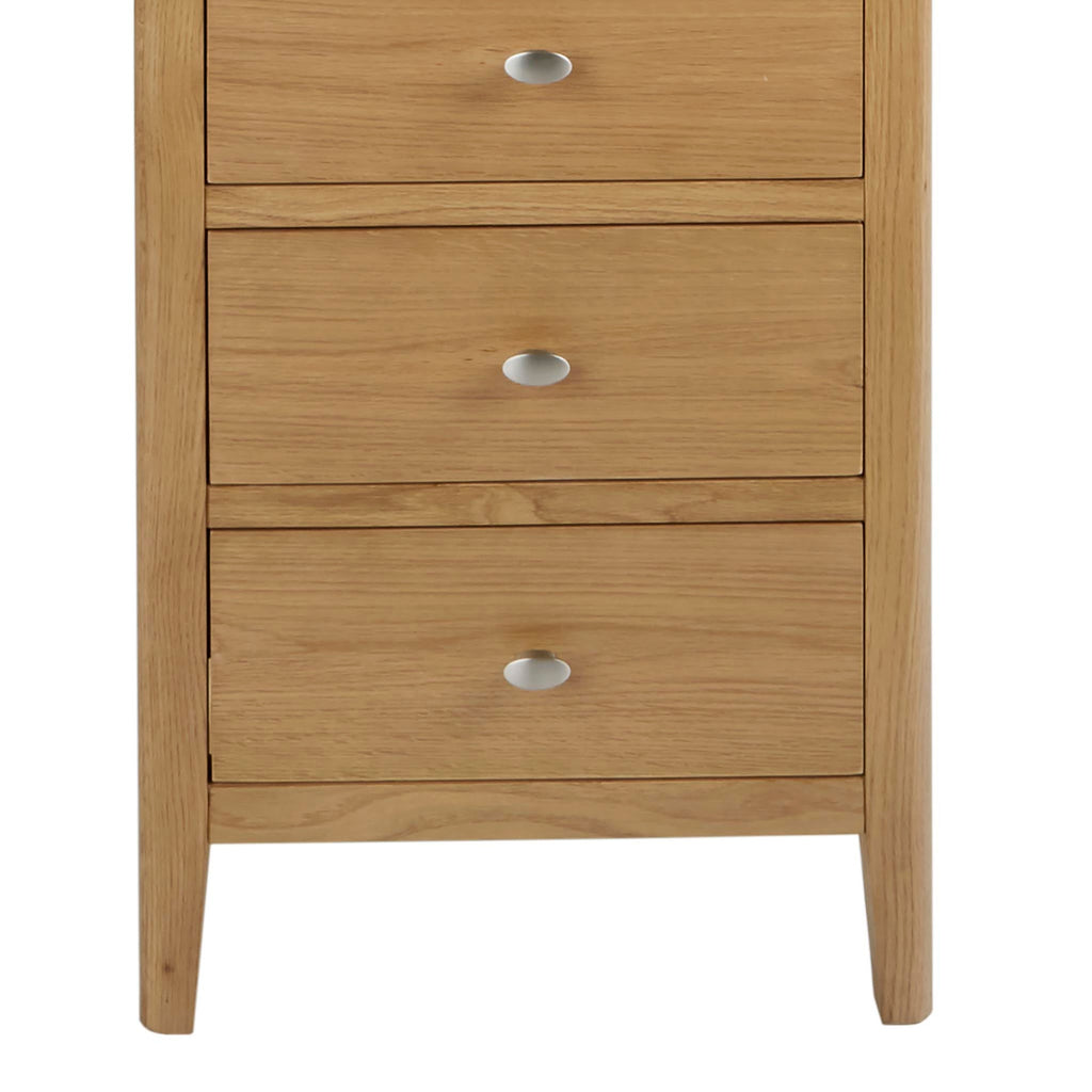 Alba Oak 5 Drawer Tallboy