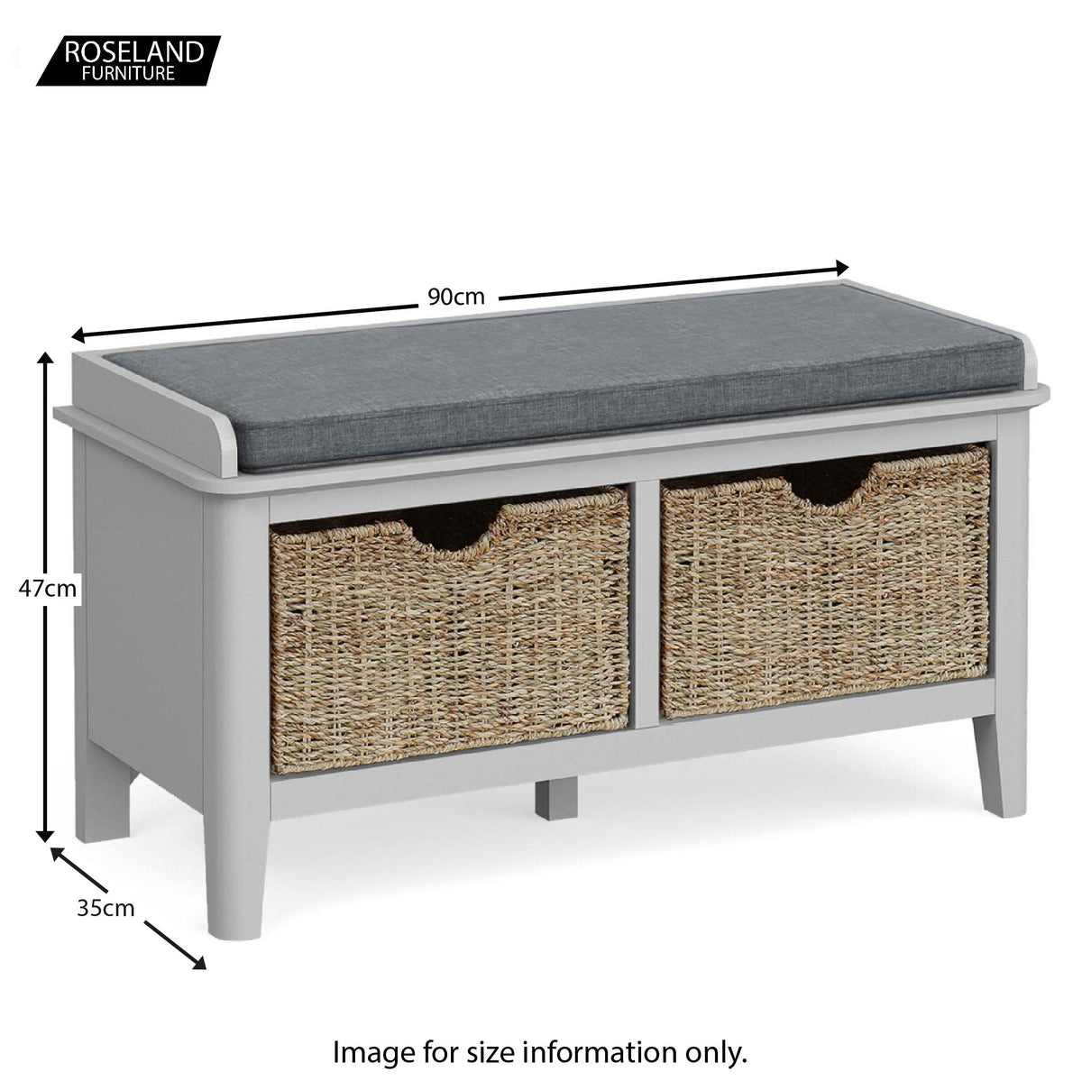 Elgin Grey Storage Bench