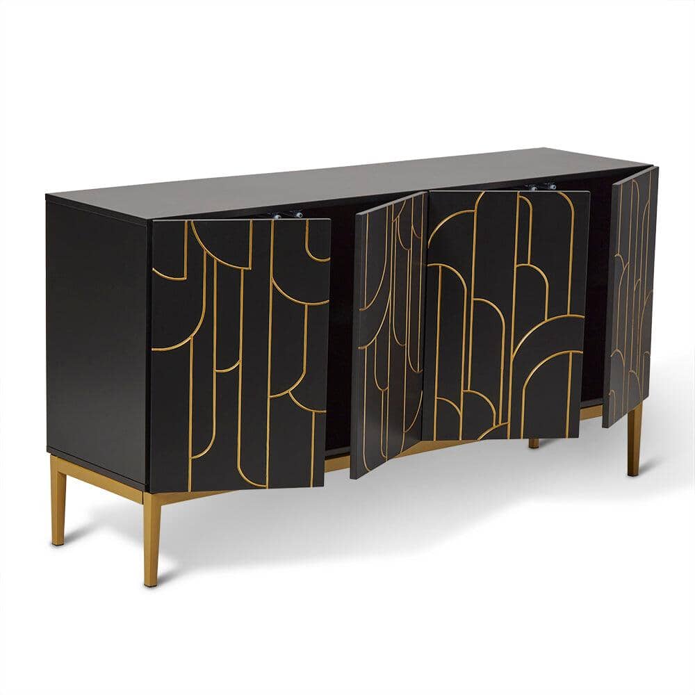 Gatsby Large 4 Door Sideboard - Noir Black