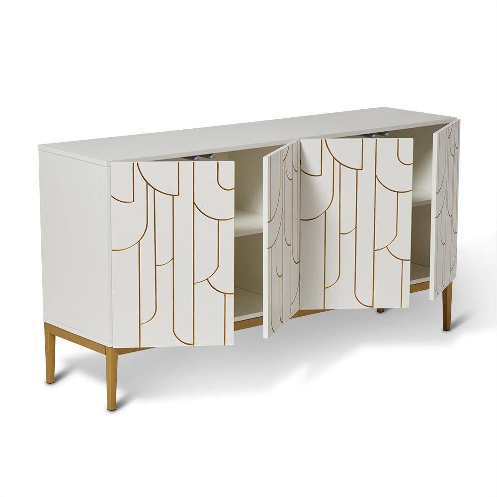 Gatsby Large 4 Door Sideboard - Snow White