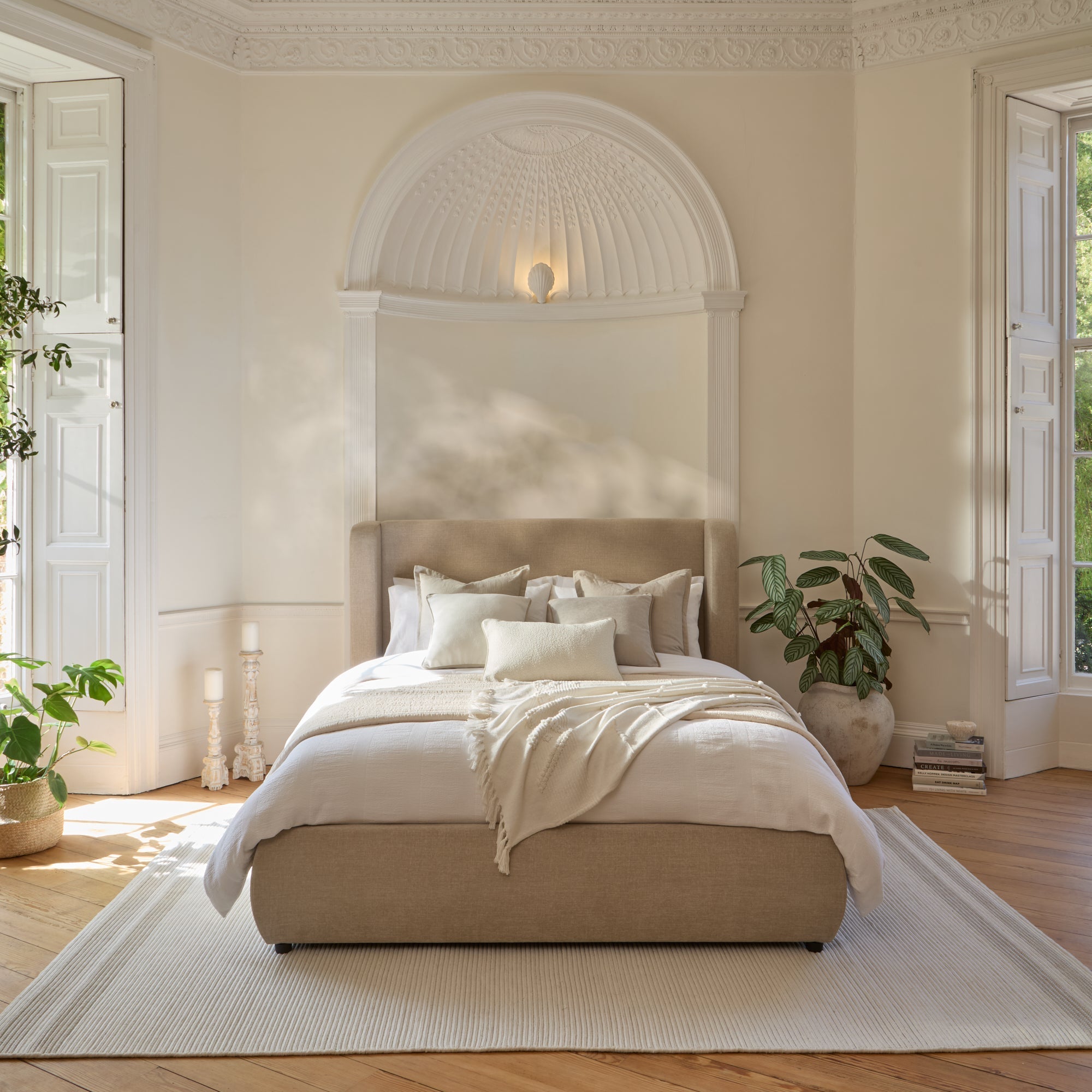Hannah King Ottoman Bed - Mink Taupe