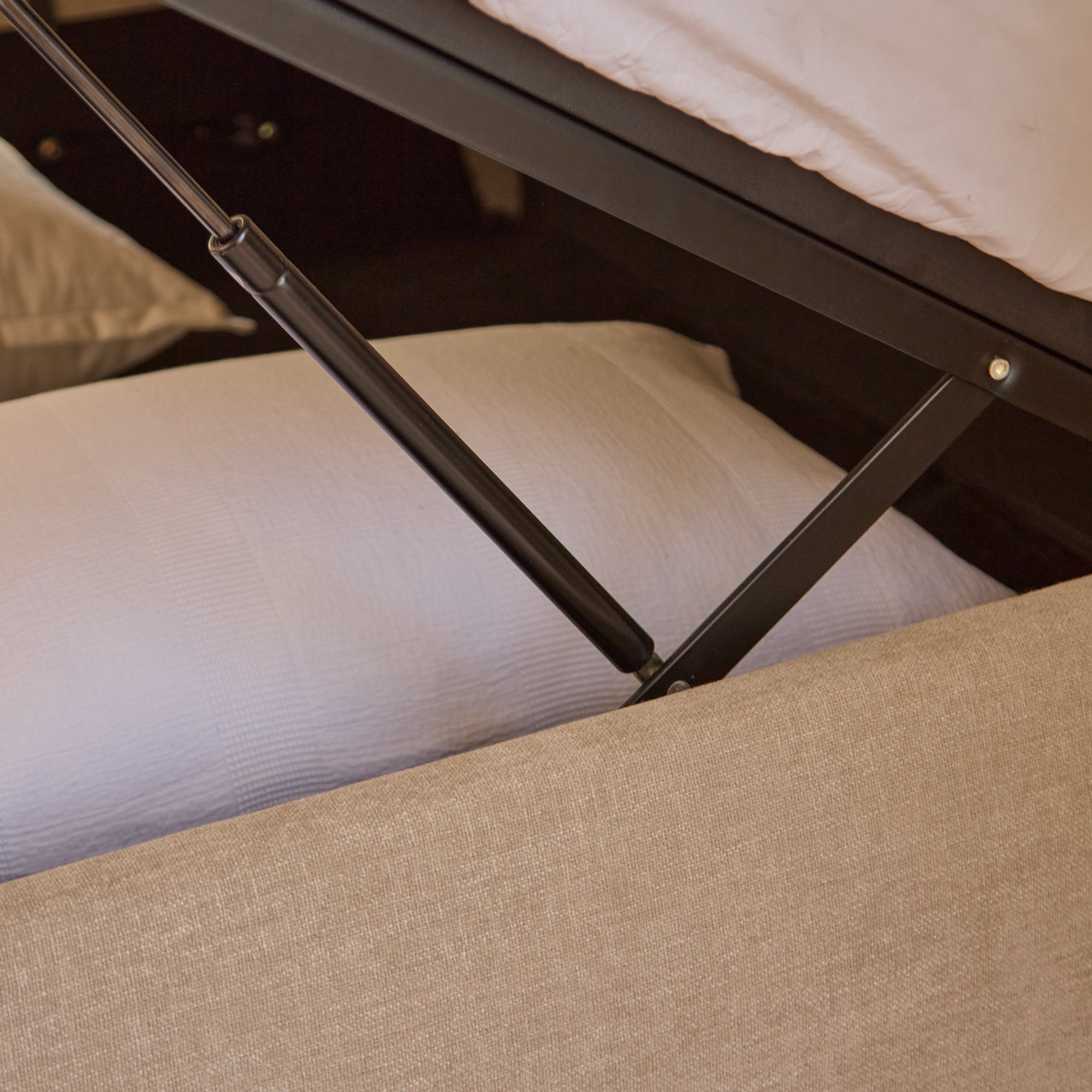 Hannah King Ottoman Bed - Mink Taupe