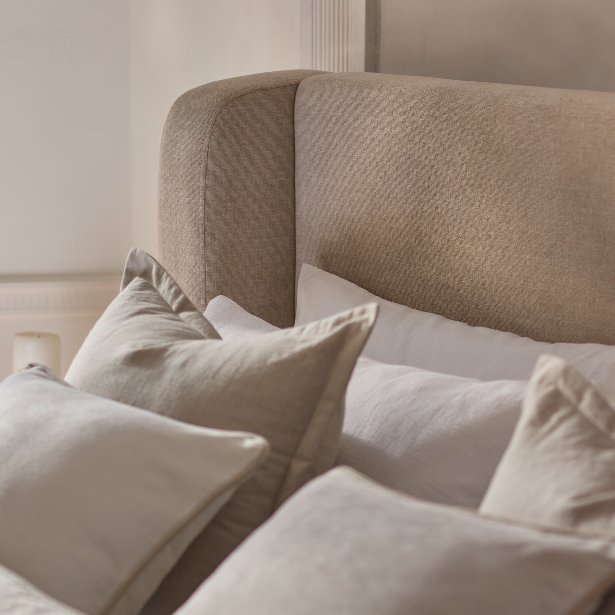 Hannah King Ottoman Bed - Mink Taupe