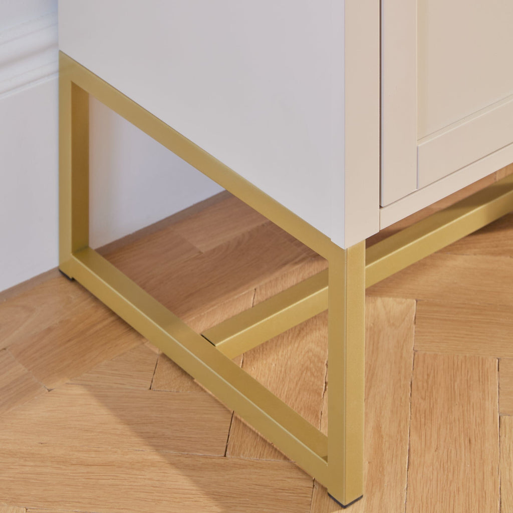 Ines Taupe and Gold Tall Bookcase