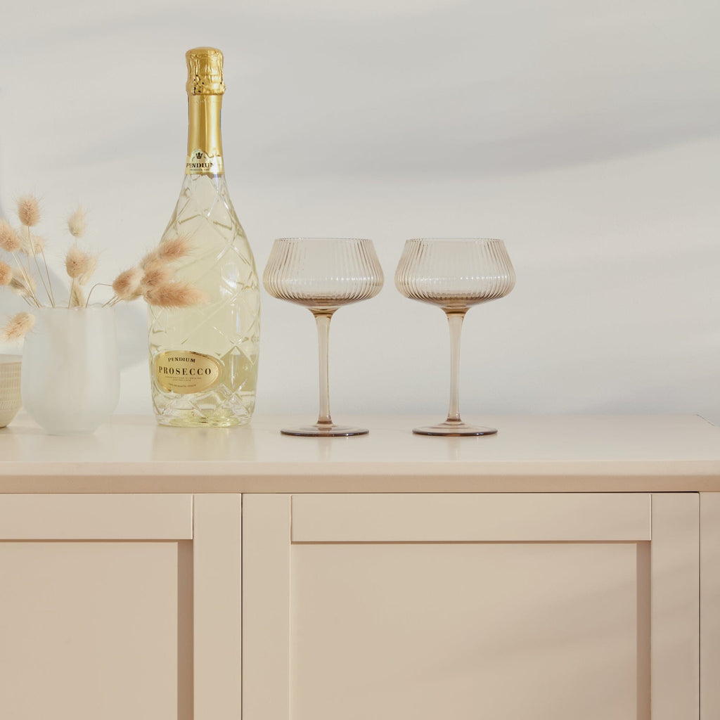 Ines 4 Door Large Sideboard - Taupe & Gold