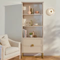 Ines Taupe and Gold Tall Bookcase