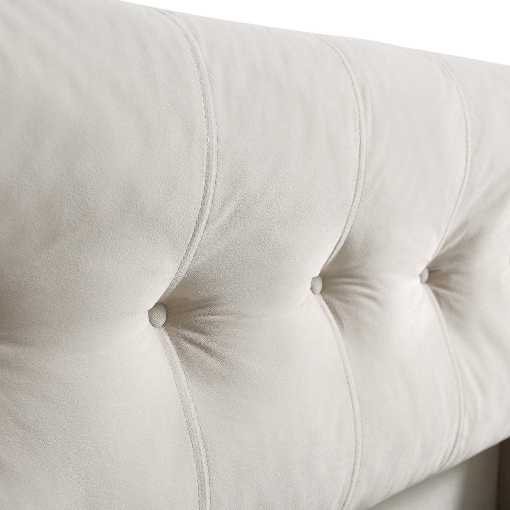Hadley Champagne Velvet Ottoman Storage Bed