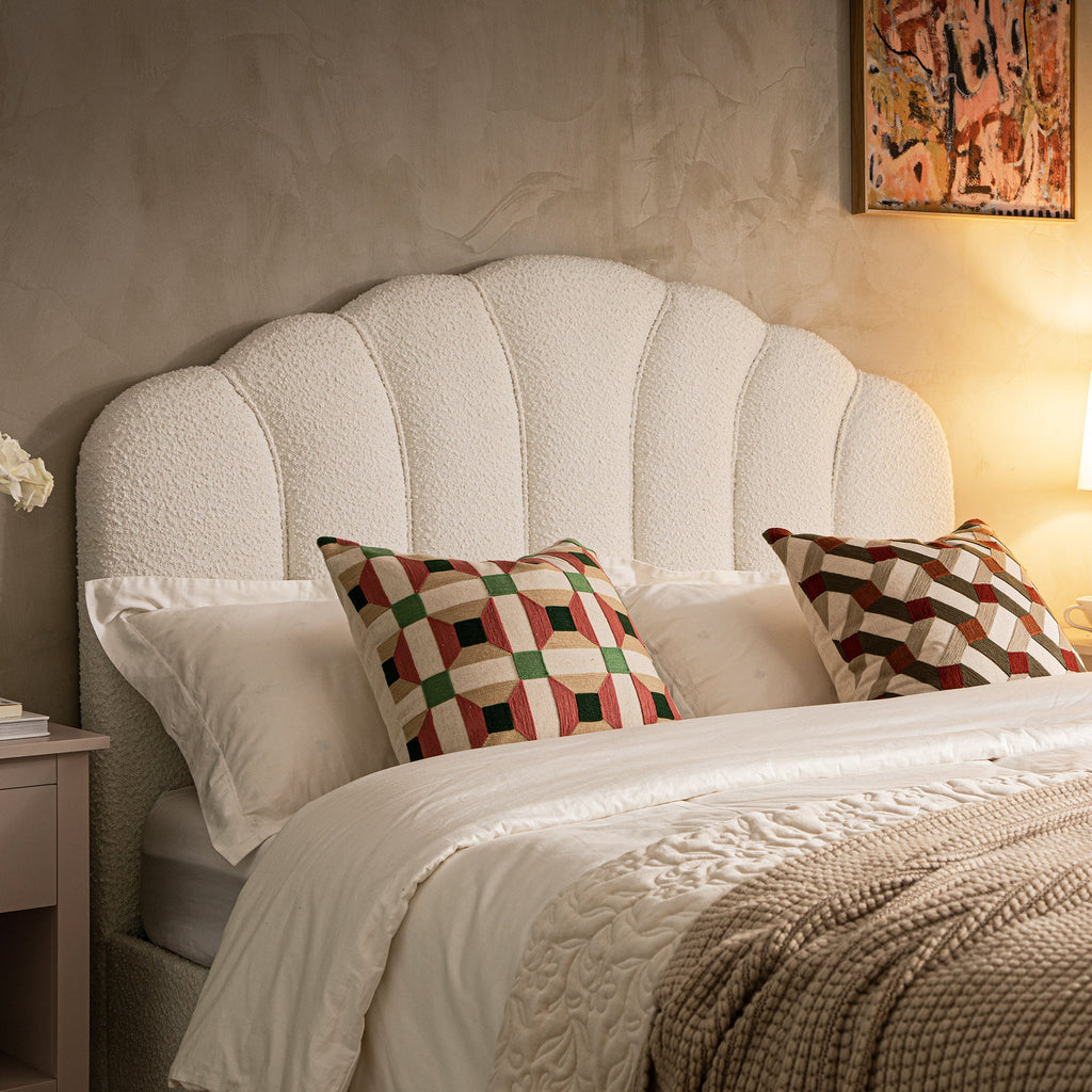 Hana Ottoman Storage Bed, Ecru Boucle