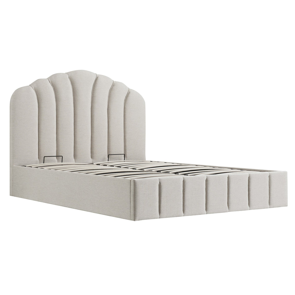 Hana Ottoman Storage Bed, Ivory Weave Fabric