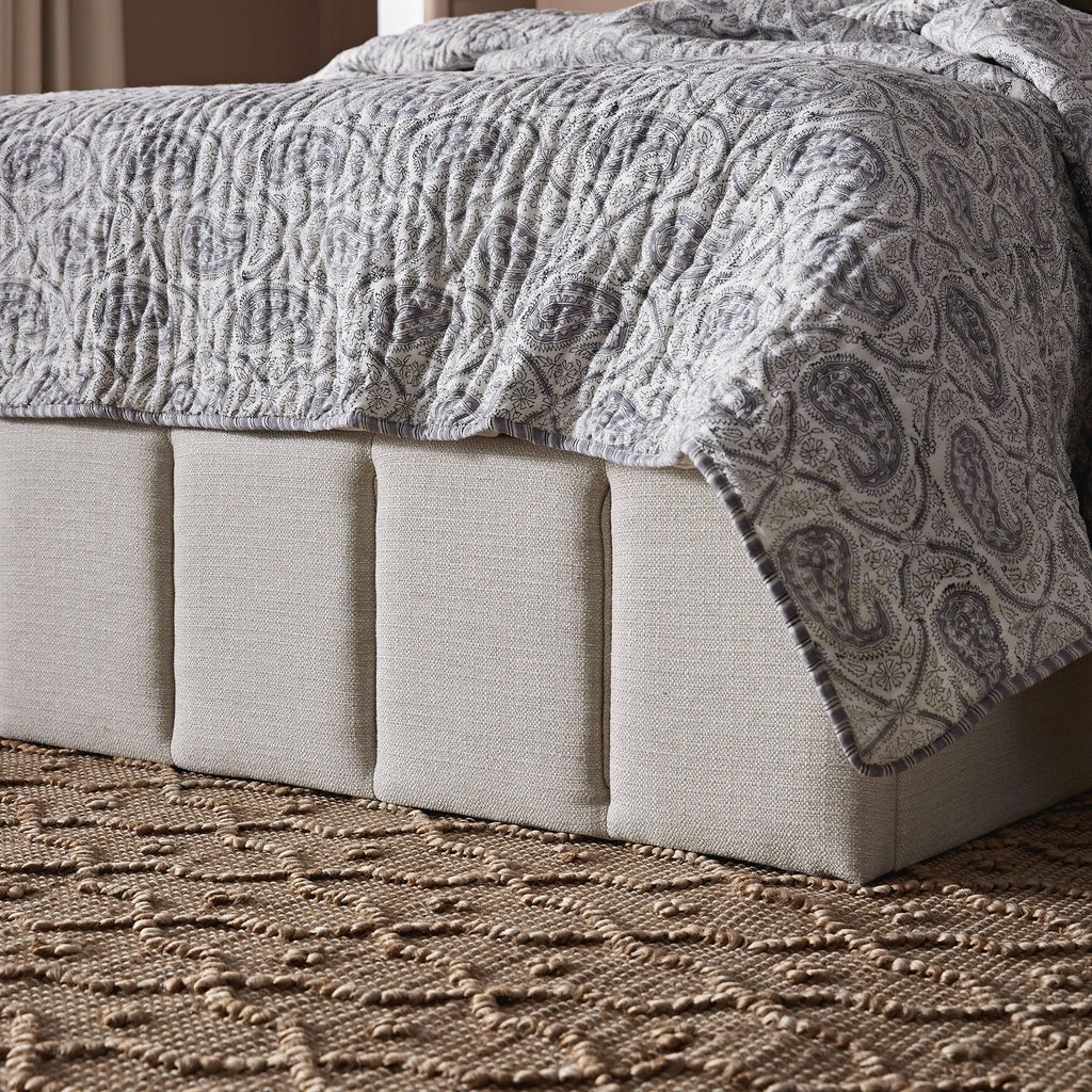 Hana Ottoman Storage Bed, Ivory Weave Fabric