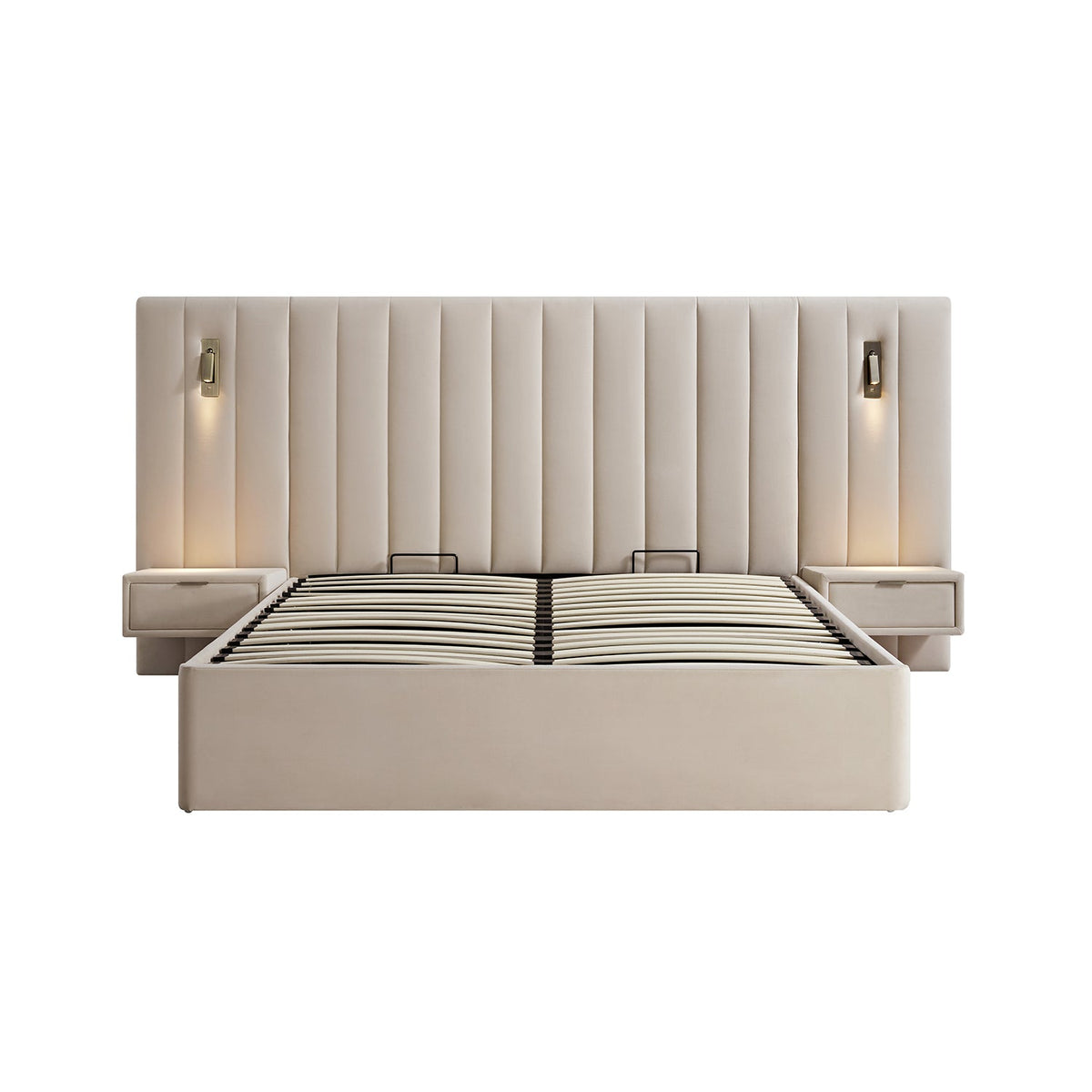Tremezzo Oversized Ottoman Storage Bed, Champagne Velvet