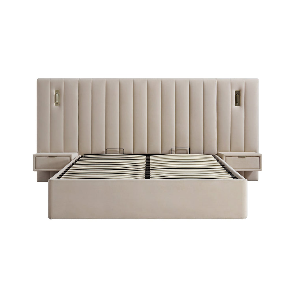 Tremezzo Oversized Ottoman Storage Bed, Champagne Velvet