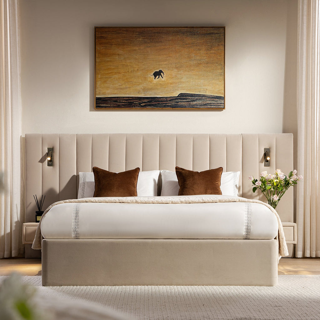 Tremezzo Oversized Ottoman Storage Bed, Champagne Velvet