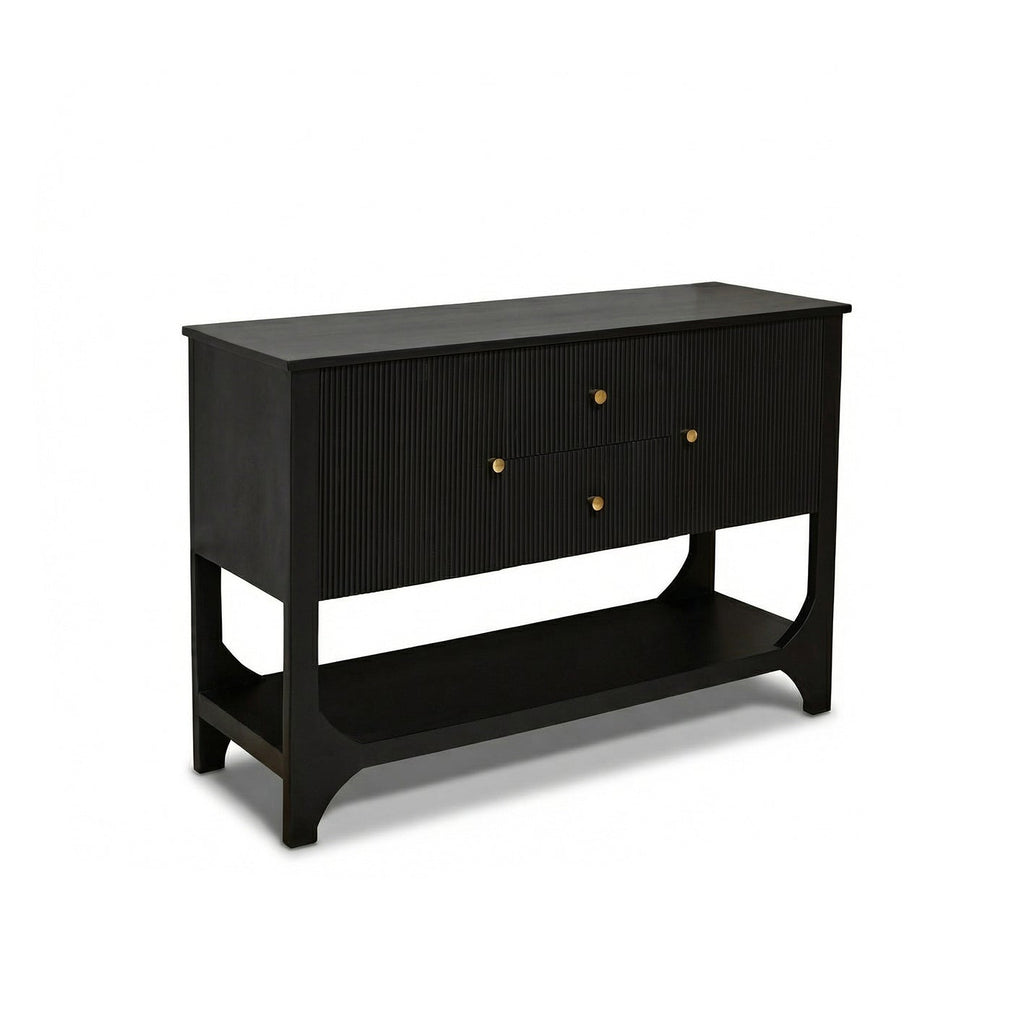 Jade 2 Door 2 Drawer Sideboard - Jet Black Mango Wood
