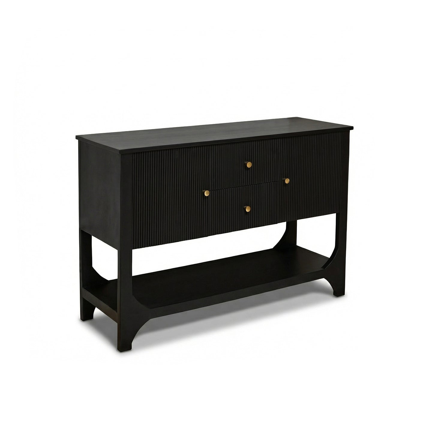 Jade 2 Door 2 Drawer Sideboard - Jet Black Mango Wood