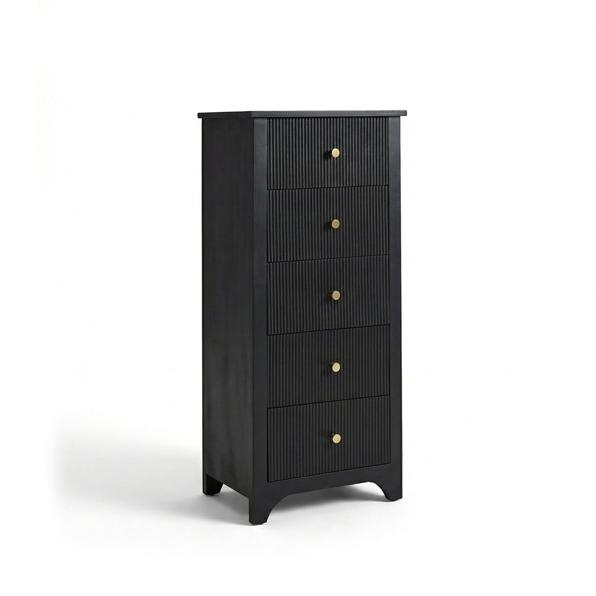 Jade 5 Drawer Tallboy - Jet Black