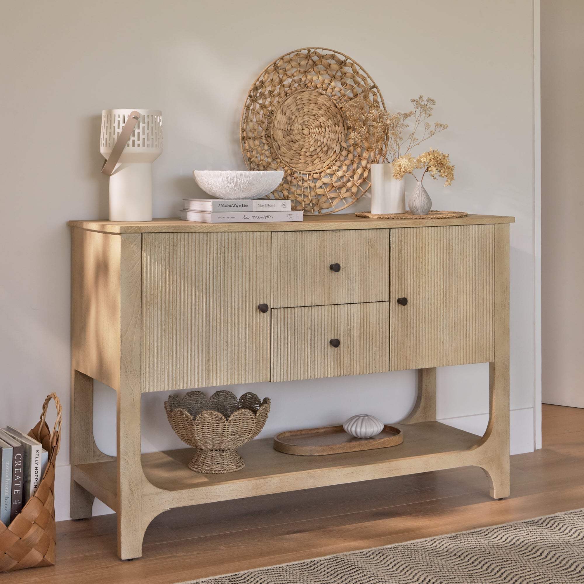 Jade 2 Door 2 Drawer Sideboard - Chalked Mango Wood