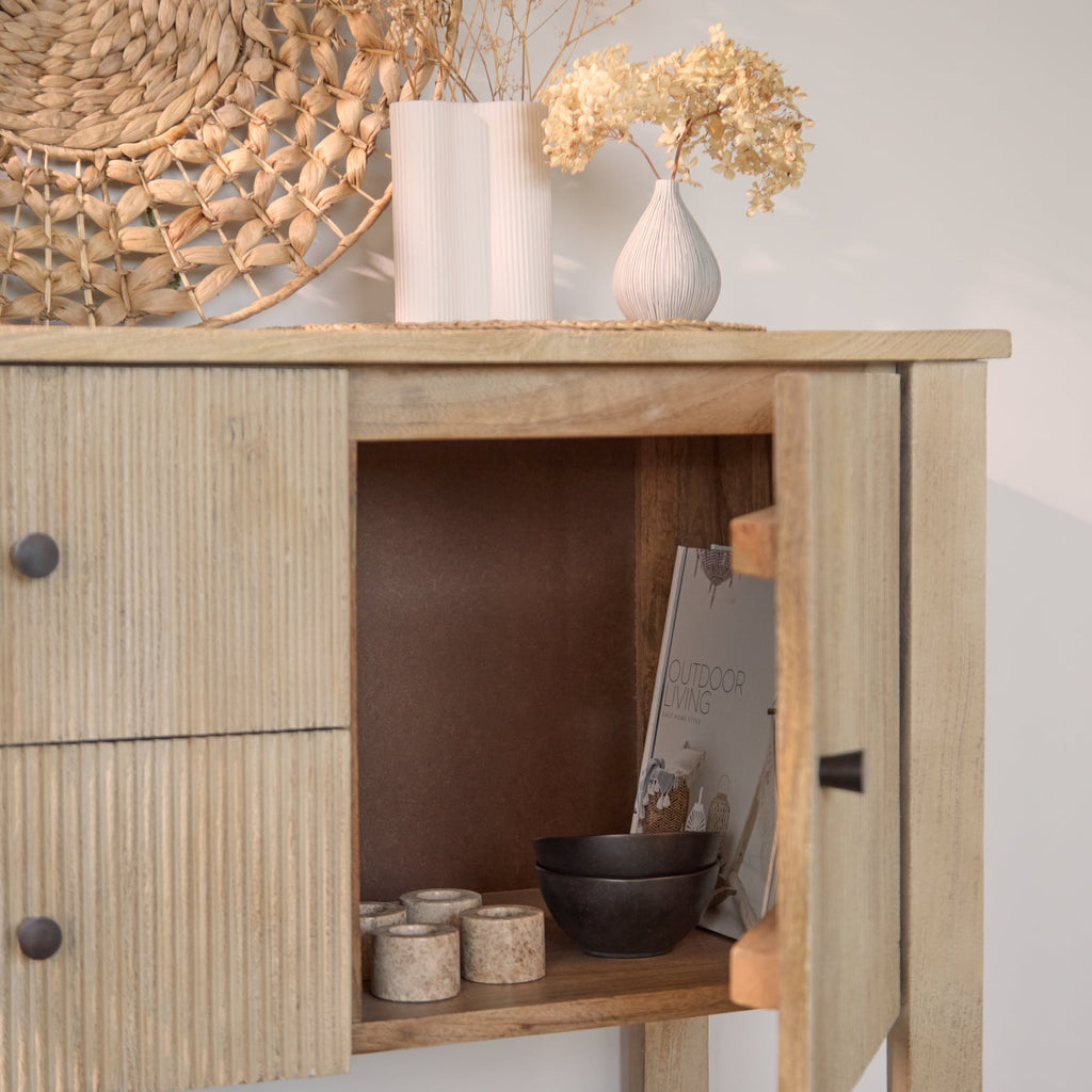 Jade 2 Door 2 Drawer Sideboard - Chalked Mango Wood