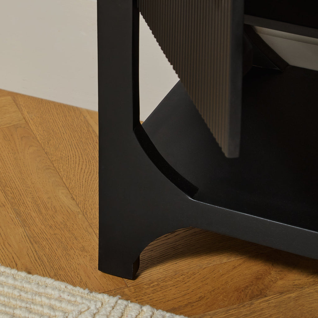 Jade 2 Door 2 Drawer Sideboard - Jet Black Mango Wood