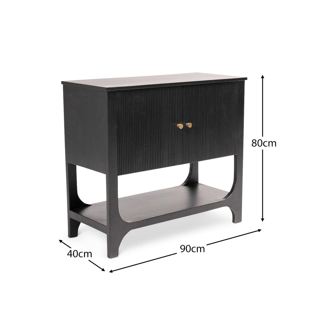 Jade 2 Door Small Sideboard - Black