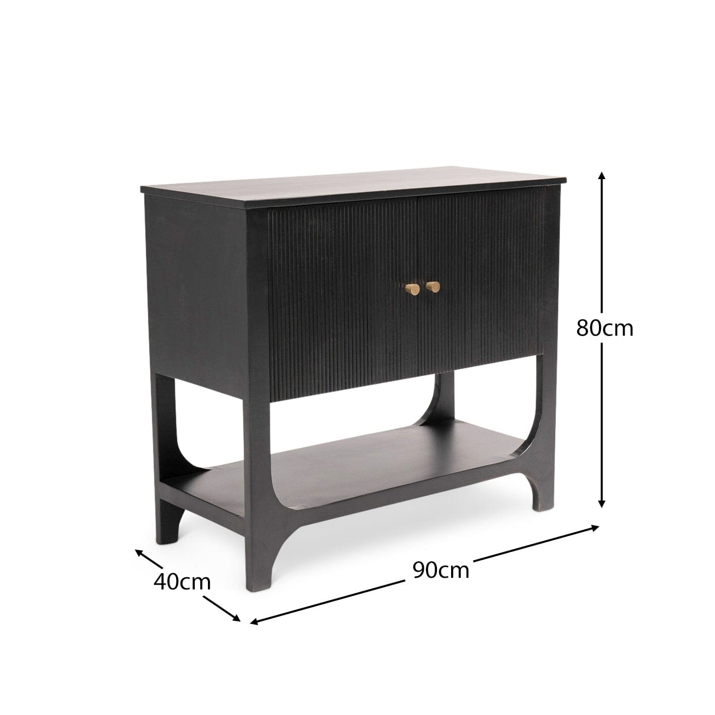 Jade 2 Door Small Sideboard - Black
