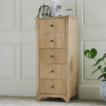 Jade 5 Drawer Tallboy - Chalked Mango Wood