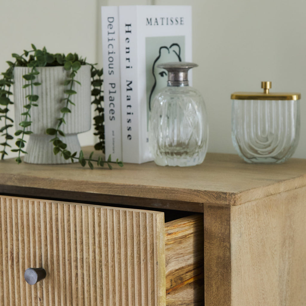 Jade 5 Drawer Tallboy - Chalked Mango Wood