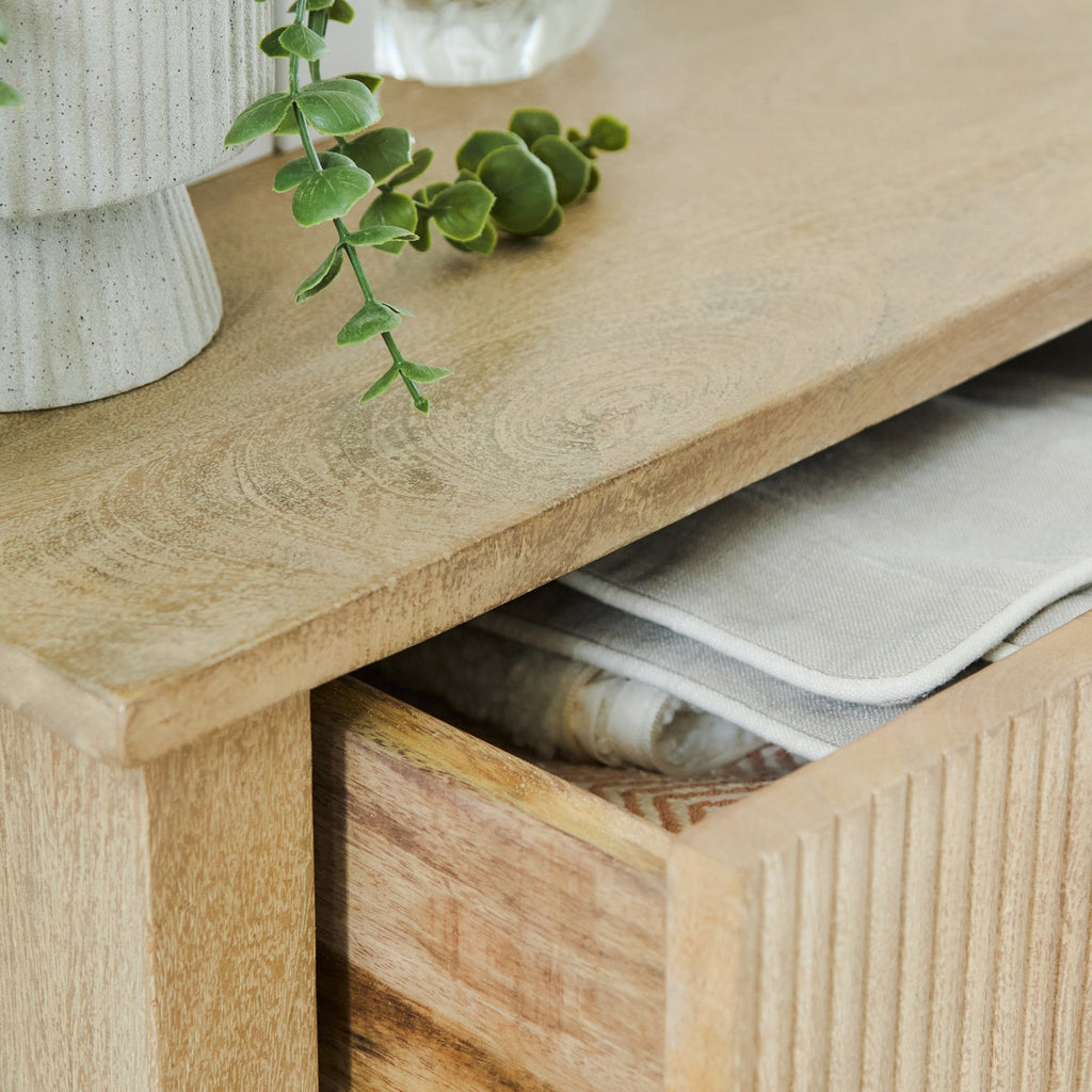 Jade 5 Drawer Tallboy - Chalked Mango Wood