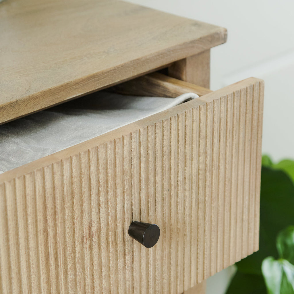 Jade 5 Drawer Tallboy - Chalked Mango Wood