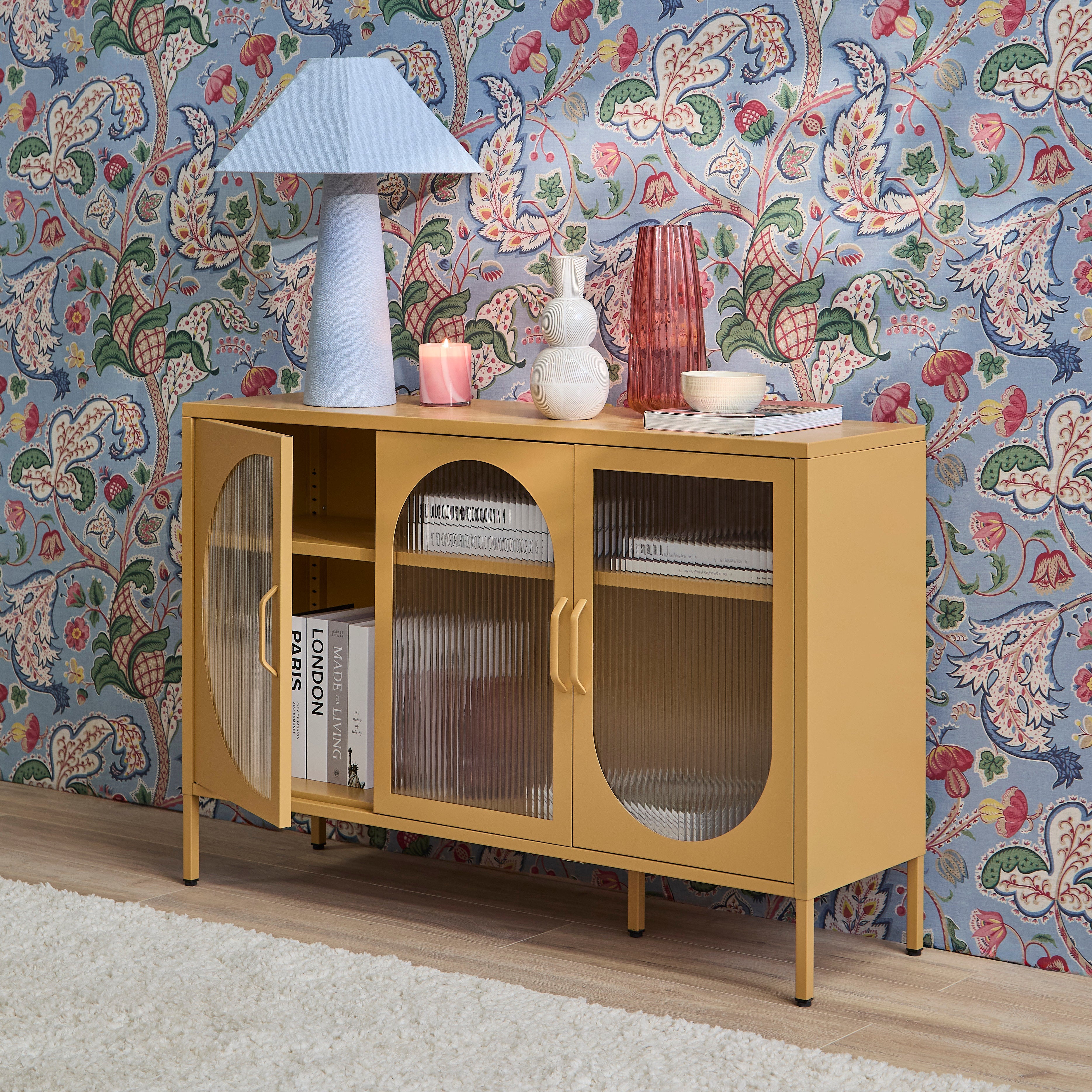 Conan 3 Door Sideboard - Mustard Yellow