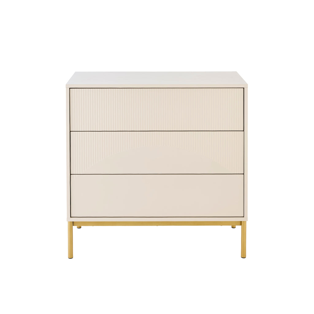 Luella 80cm 3 Drawer Fluted Chest of Drawers - Driftwood