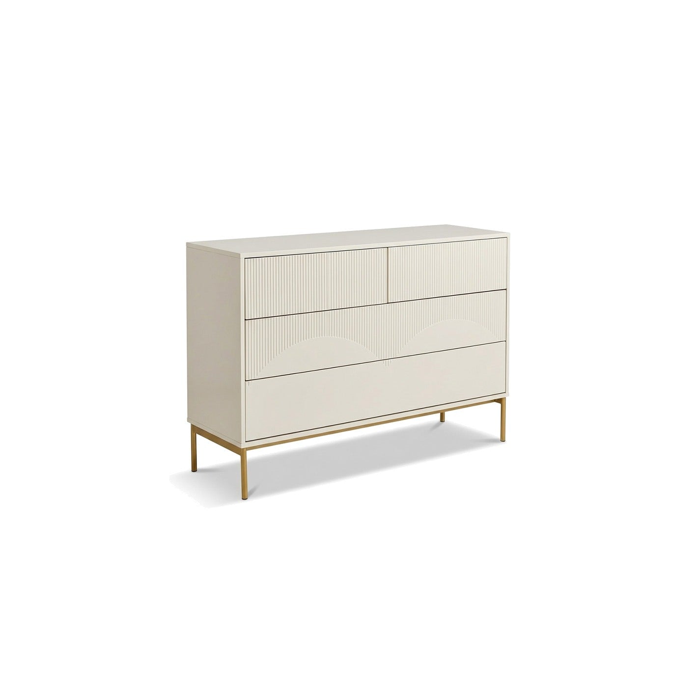 Luella 120cm 4 Drawer Fluted Chest of Drawers - Driftwood