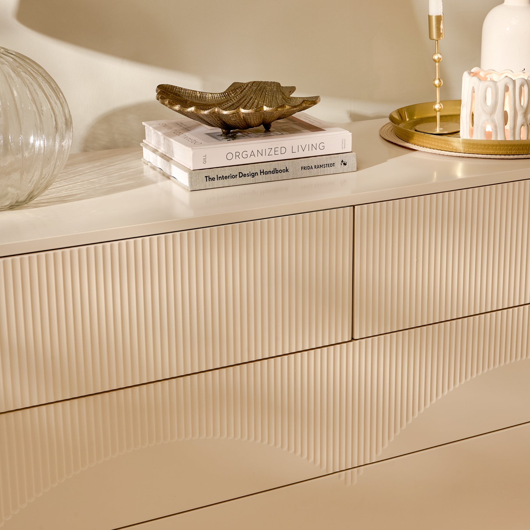 Luella 120cm 4 Drawer Fluted Chest of Drawers - Driftwood