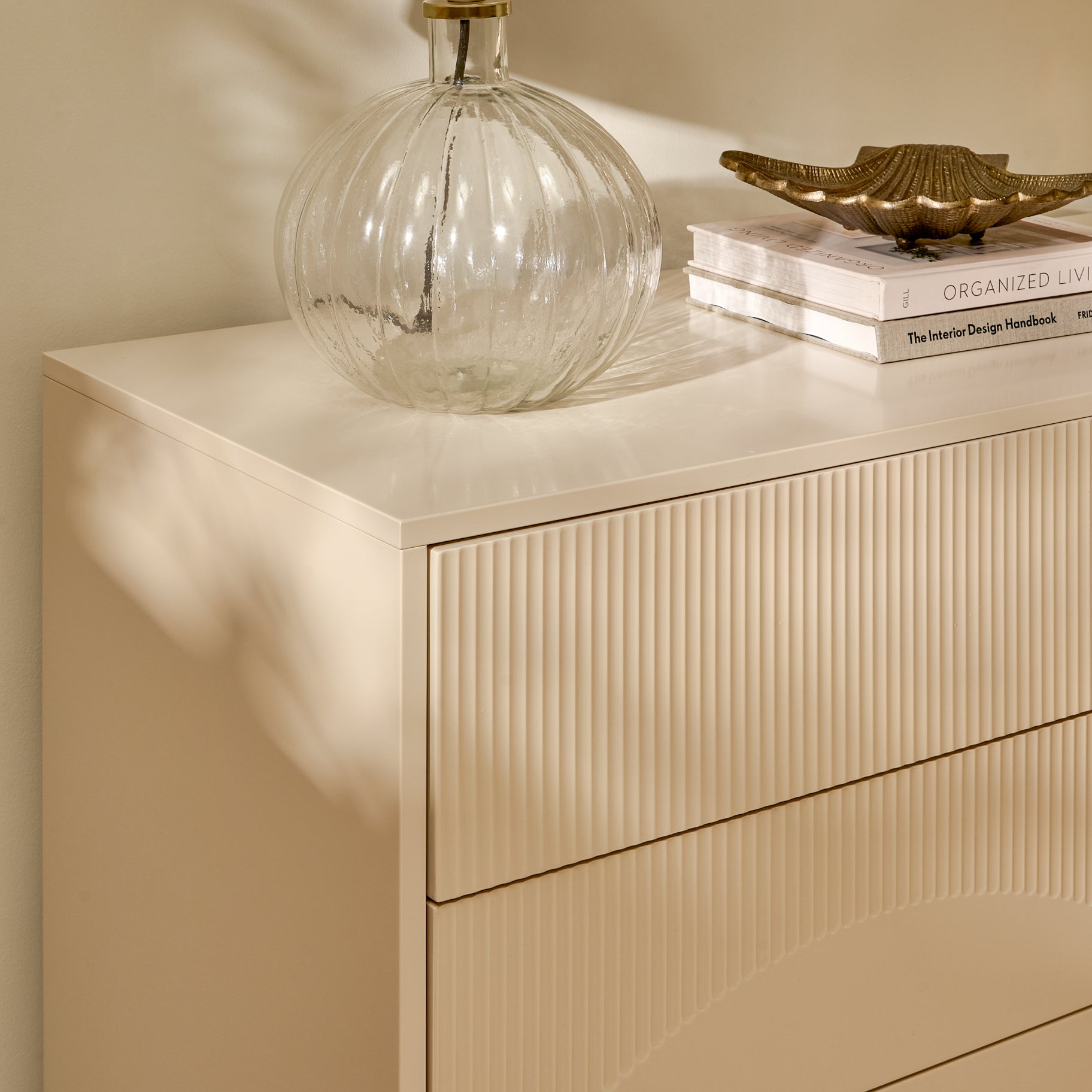 Luella 120cm 4 Drawer Fluted Chest of Drawers - Driftwood
