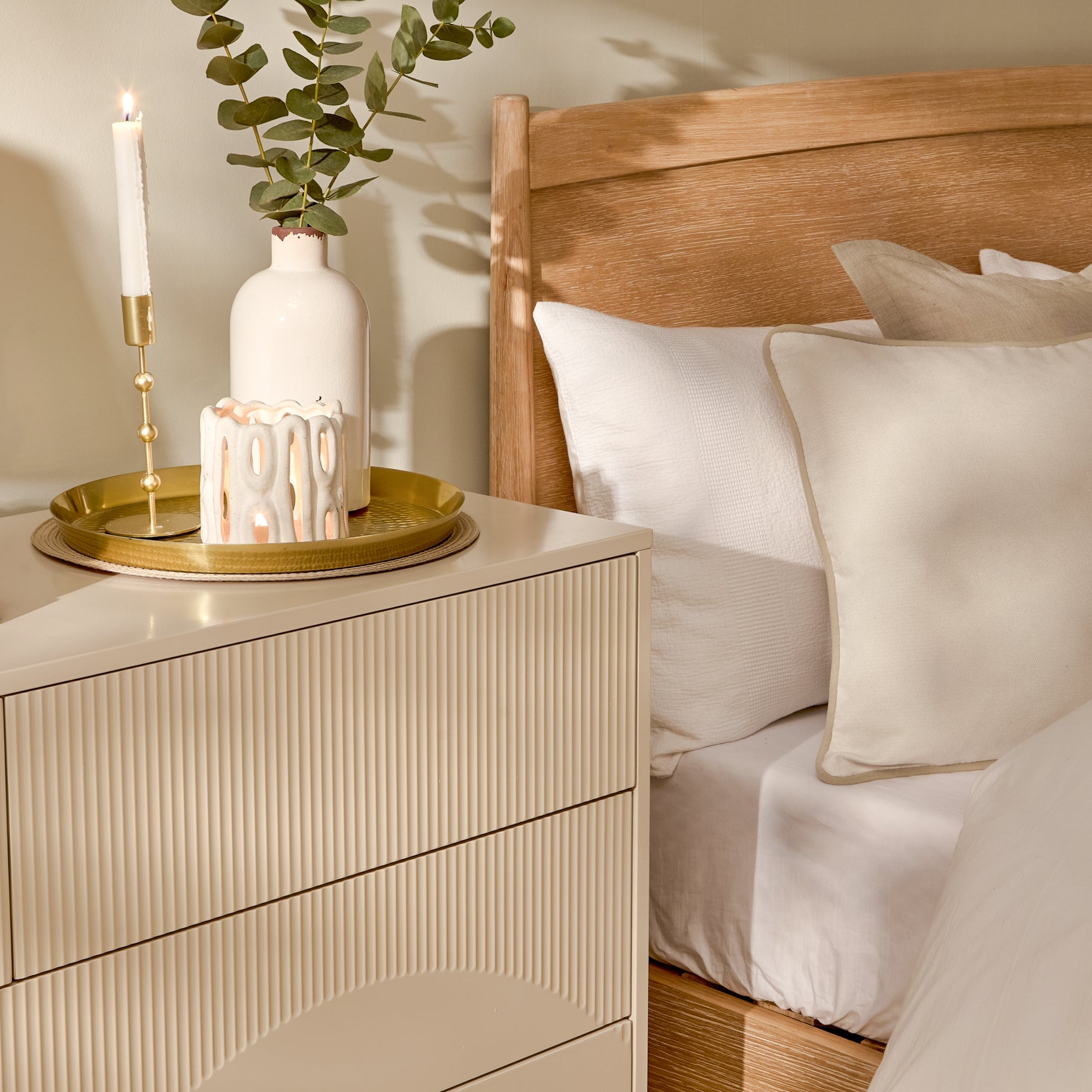 Luella 120cm 4 Drawer Fluted Chest of Drawers - Driftwood