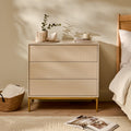 Luella 80cm 3 Drawer Fluted Chest of Drawers - Driftwood