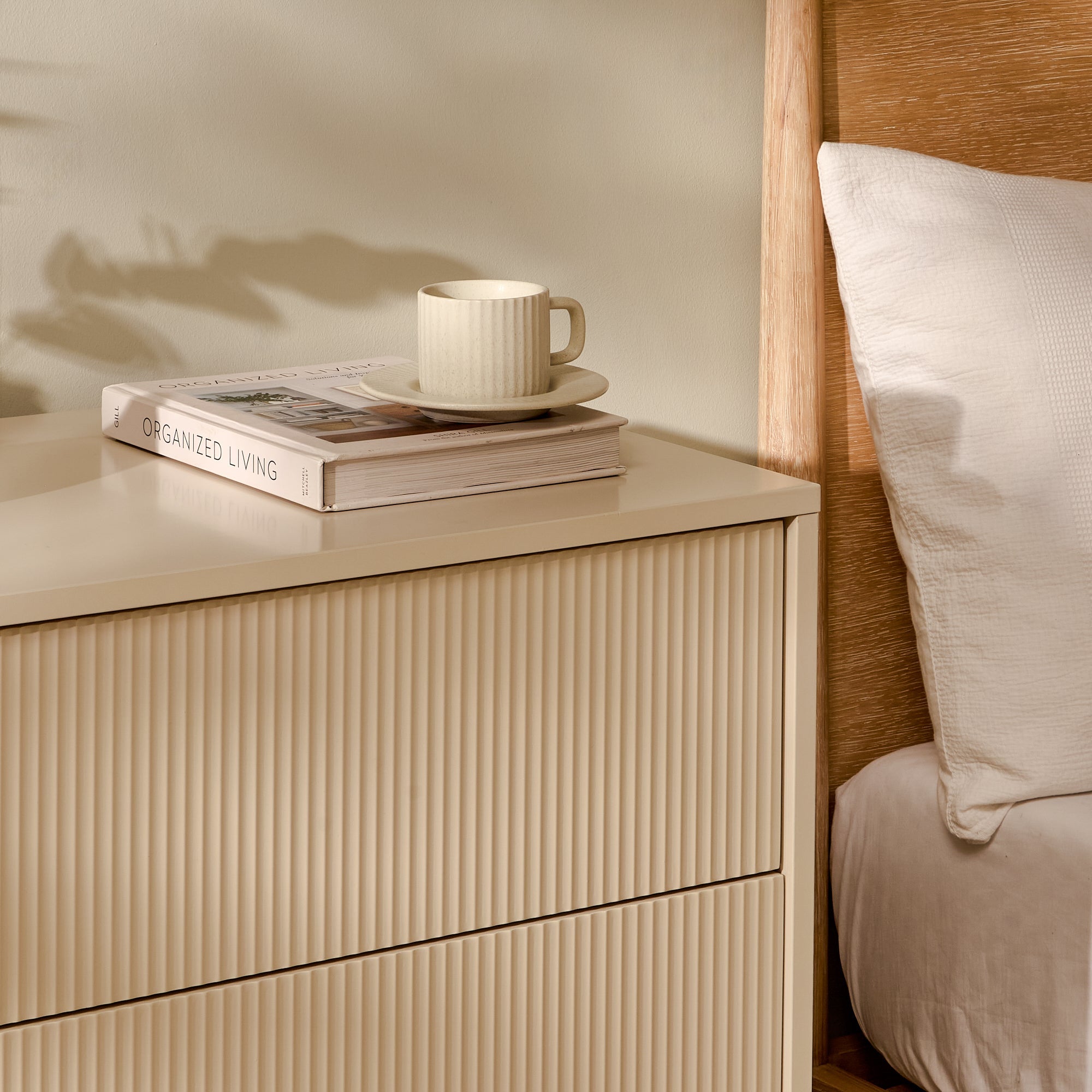 Luella 80cm 3 Drawer Fluted Chest of Drawers - Driftwood